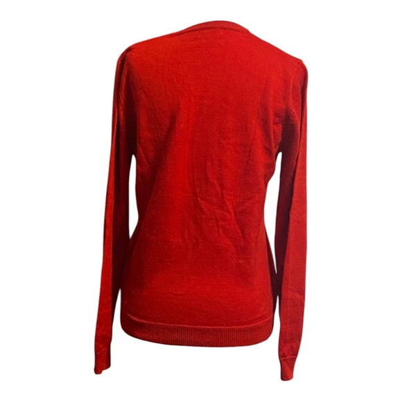 Tabi Merino Wool Retro Preppy Argyle coat of arms button up cardigan. Sz S - Picture 5 of 16